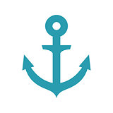 Image of blue flat anchor isolated on white background.
