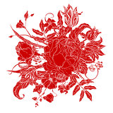 Vector red Floral