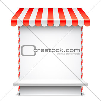 Sale Stand with Red Awning
