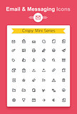 Vector line email and messaging app tiny icon set. Minimalistic crisp contour icons for the best recognition in small size use