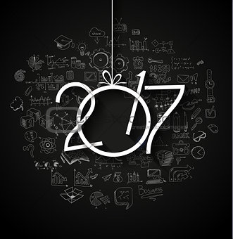 2017 New Year Infographic and Business Plan Background for your Flyers 