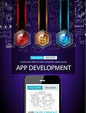 App Development Infpgraphic Concept Background with Doodle design style