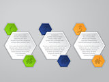 Hexagon infographic with icons and description