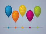Infographic template with numbered balloons 