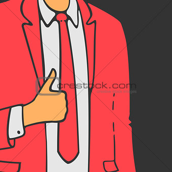 Man in a Suit Shows Hand Like