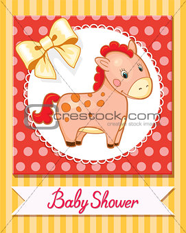baby horse cartoon smile isolated simple vector