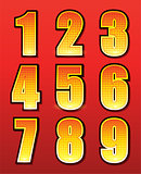 Retro numbers for signs with lamps