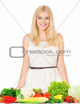 Woman with vegetables