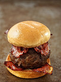 rustic carnivore meat lover hamburger