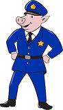 Policeman Pig Sheriff Cartoon