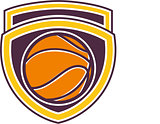 Basketball Ball Shield Retro