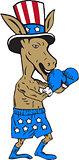 Democrat Donkey Boxer Mascot Cartoon