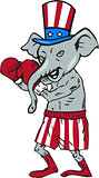 Republican Mascot Elephant Boxer Boxing Cartoon
