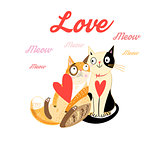 Lovers funny cats