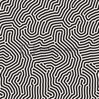 Vector Seamless Organic Rounded Jumble Lines Maze Coral Pattern