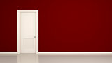 red wall and door background