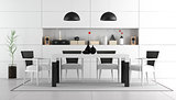 Black and white dining room