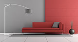 Red and gray modern lounge