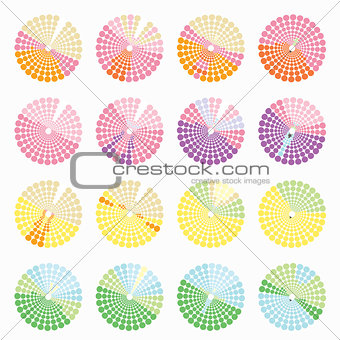 Set circular color different shades is not bright vector illustr
