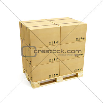 pallet with cardboard boxes