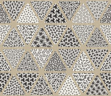 Vector Seamless Black and White  Triangle Patchwork Tiling Filled With Jumble Patterns