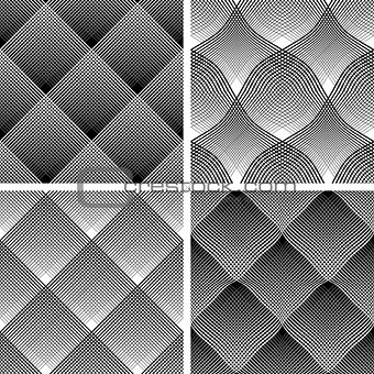 Seamless reticulate patterns set. 