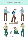 Group of travellers vector set