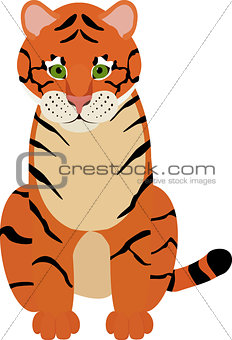 Fun cartoon Illustration of cute Tiger