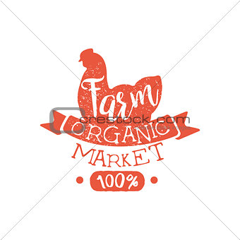 Organic Meat Farm Vintage Emblem