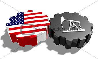 Gear with oil pump textured by USA flag