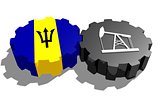 Gear with oil pump textured by Barbados flag