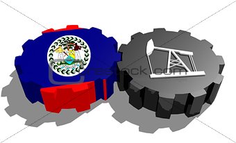 Gear with oil pump textured by Belize flag