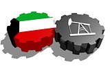 Gear with oil pump textured by Kuwait flag