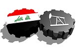 Gear with oil pump textured by Iraq flag