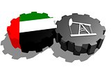 Gear with oil pump textured by Arab Emirates flag