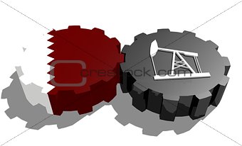 Gear with oil pump textured by Qatar flag