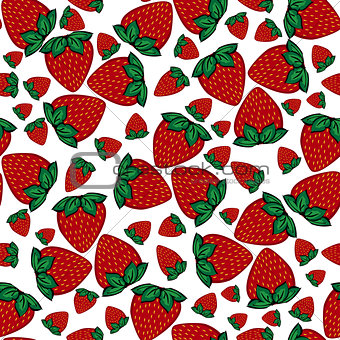 Seamless pattern strawberries berries.