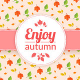 Fall leaves pattern and text.