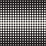 Vector Seamless Black and White Circle Gradient Halftone Pattern