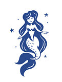 Mermaid.  Fairy tale marine character.