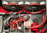Inside computer water cooling  system  background