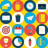 Yellow Tile Office Background with Circles