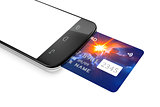 smartphone and a credit card for mobile payment