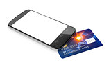 smartphone and a credit card for mobile payment