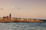Alghero, Sardinia: skyline with defensive walls in the sunset