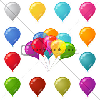 Colorful festive balloons set