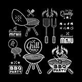 Barbecue grill chalkboard