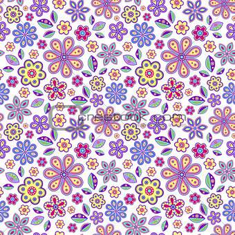seamless pattern with pastel flowers