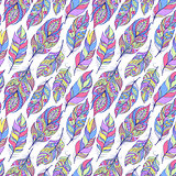 pattern with colorful abstract feathers
