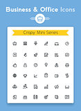 Vector line business and office tiny icon set
